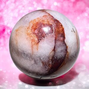 Fire Quartz Crystal‎ Marble Sphere